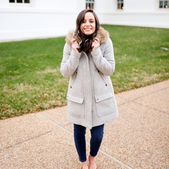 NWT J. Crew Chateau parka in Italian stadium-cloth wool coat heather dust size 0 - Picture 10 of 11